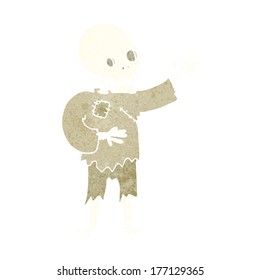 cartoon skeleton waving