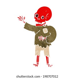 cartoon skeleton waving