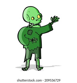 cartoon skeleton waving