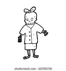 cartoon skeleton woman
