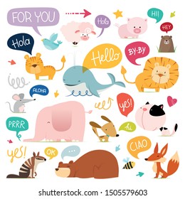 cartoon sketch animals illustration vector illustrations