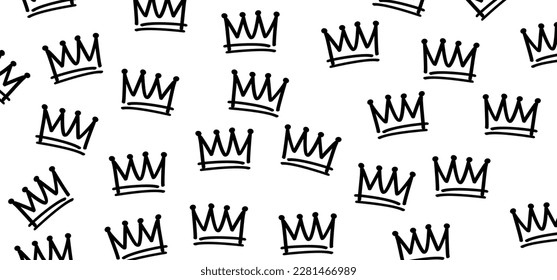 Cartoon sketch crown. Graffiti crown icon, Queen or king crowns. Royal imperial coronation symbols, monarch majestic jewel tiara icons. Prins en prinses, diadems or diamond crowns, cap
