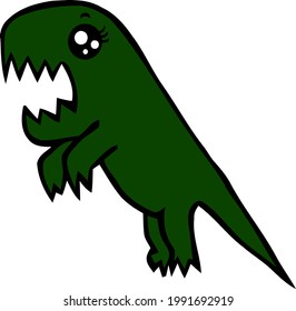 Cartoon Sketch Dinosaur with transparent background 