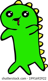 Cartoon Sketch Dinosaur with transparent background 