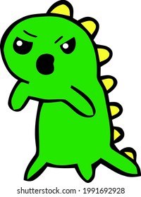 Cartoon Sketch Dinosaur with transparent background 
