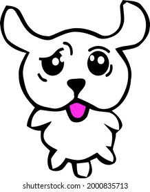 Cartoon Sketch Dog with transparent background 