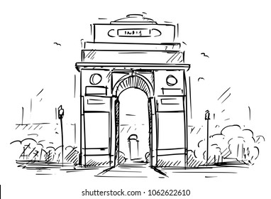 india gate images stock photos vectors shutterstock https www shutterstock com image vector cartoon sketch drawing illustration india gate 1062622610