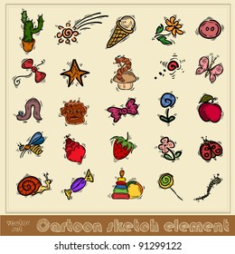 cartoon sketch element