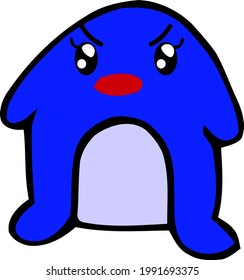 Esbozo de dibujos animados Pingüino con fondo transparente 