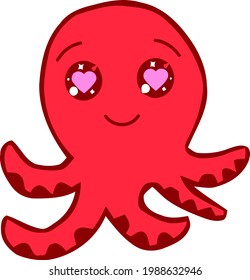 Cartoon Sketch.octopus with transparent background 
