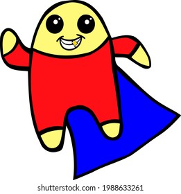 Cartoon Sketch.super hero with transparent background 
