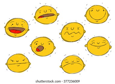 Cartoon sketchy faces