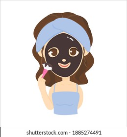 
 cartoon skin care woman vector
