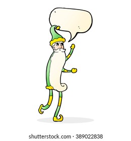 cartoon skinny santa with speech bubble