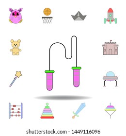 cartoon skipping rope toy colored icon. set of children toys illustration icons. signs, symbols can be used for web, logo, mobile app, UI, UX