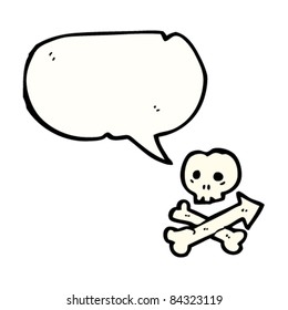 cartoon skull with arrow