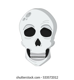 Cartoon skull. Can be used for medical and health care illustration and books, for icons and info graphics.