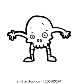 personaje de cráneo de caricatura