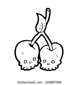 cartoon skull cherry