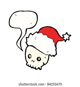 cartoon skull in christmas hat