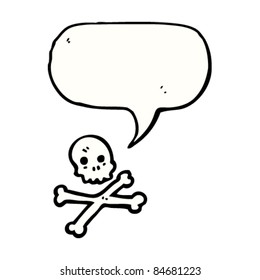 cartoon skull and crossbones with speech bubble