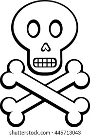cartoon skull and crossed bones
