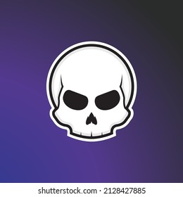 Cartoon Skull Emblem. Could be used for Clip Art, Sticker, T-shirt, Emblem, or Gaming Logo