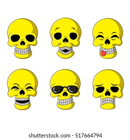 cartoon skull emotion 