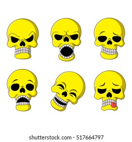 cartoon skull emotion 