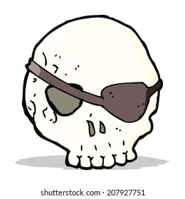 cartoon skull with eye patch