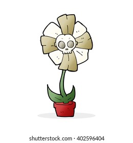 flor de cráneo de caricatura