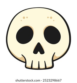 Cartoon skull. Halloween decoration. Vector illustration