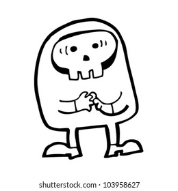 cartoon skull head man