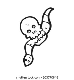 cartoon skull holding snake
