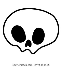 Cartoon skull icon. Comic style illustration. Horror or Halloween  illustration isolated on white background. Vector EPS 10