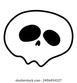 Cartoon skull icon. Comic style illustration. Horror or Halloween  illustration isolated on white background. Vector EPS 10