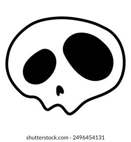 Cartoon skull icon. Comic style illustration. Horror or Halloween  illustration isolated on white background. Vector EPS 10