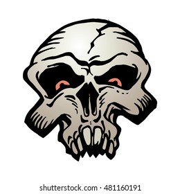 Cartoon skull  illustration 