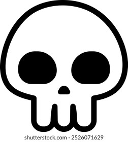 Cartoon skull illustration with crossbones, symbolizing Halloween or poison