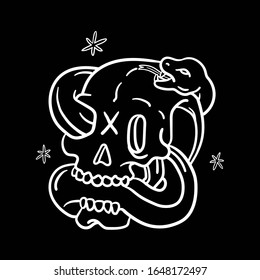 Cartoon Skull logo. Vector style. Illustration