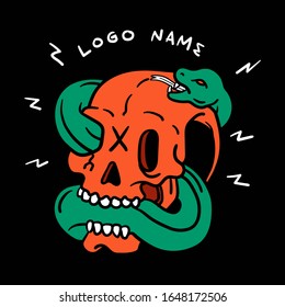 Logo de Cartoon Skull. Estilo vectorial. Ilustración