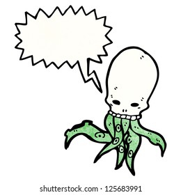 monstruo del cráneo de dibujos animados