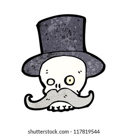 cartoon skull with mustache