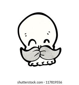 cráneo de caricatura con bigote