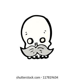cráneo de caricatura con bigote