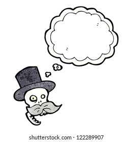 cráneo de caricatura con bigote