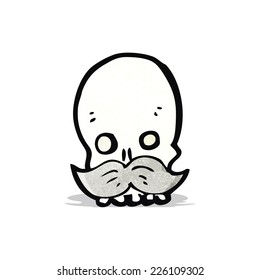 cartoon skull with mustache