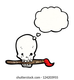 cartoon skull with paintbrush