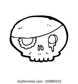 cartoon skull with pirate eye patch