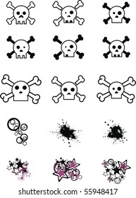 cartoon skull set in vector format very easy to edit